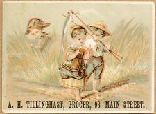 Victorian Trade Card AH Tillinghast Grocer Main Street picture