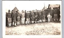 CAMP SOLDIERS IN ROW atlanta ga real photo postcard rppc georgia army guard ww1 picture