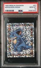 1999 Merlin Pokémon NIDOQUEEN Prism Sticker Card PSA 10🔥POP 11 picture