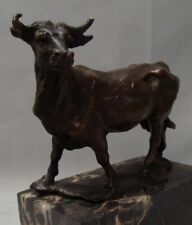 Art Deco Style Statue Sculpture Taurus Wildlife Art Nouveau Style Bronze Signed picture