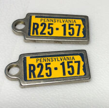 Vintage Pennsylvania DAV Miniature License Plate Pair Matching Auto Keychain picture