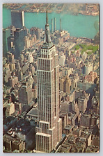 Aerial View Empire State Building Mid Manhattan Skyline New York City Postcard picture