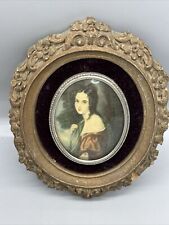 Vintage Lady Hamilton George Romney Red Velvet Cameo Creation Oval picture