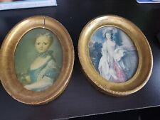 Vintage Oval Framed Victorian Portraits Hand Made In Italy picture
