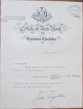 Nelson Rockefeller 1965 Autograph Signed Document, Engraved Governor Vignette NY picture