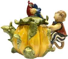 Kaldun & Bogle Zanzibar Monkey and Parrot Creamer / Tea Pot Handpainted Ceramic picture