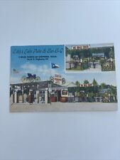 LINEN ROADSIDE Postcard-TEXAS-Shepherd-Eddy's Cider Patio & Bar B Q--Gas Station picture