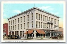 Napoleon Ohio~Wellington Hotel~Restaurant~Barber Shop~Western Union~1920s Cars picture
