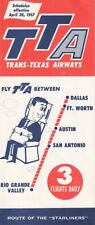 TTA Trans-Texas Airways timetable 1957/04/28 picture