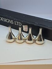 4 Dansk Designs France Teardrop Onion Silver Plated Candle Holders & Candles  picture