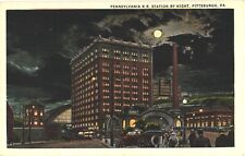 Pittsburgh Pennsylvania Pennsylvania Rail Road Station By Night Postcard picture