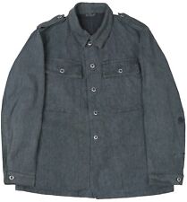 Medium - Swiss Military Denim Work Jacket Jean Button Up Coat Army picture