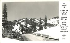 SONORA PASS SUMMIT real photo postcard CALIFORNIA CA RPPC 1940s frashers sierras picture