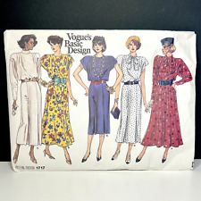 80's Vogue Basic Design Classic Dress 5 Variations Sewing Pattern 1717 UNCUT picture
