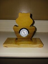 Poplar Quartz Mantle Clock. Frog Desk Clock. Handmade Poplar Wood Clock  picture