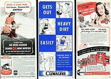 Old Dutch cleanser ad vintage 1940 Climalene laundry 3 individual advertisements picture