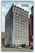 c1950's Adams Hotel Building Garage Cars Tulsa Oklahoma OK Vintage Postcard picture