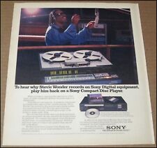 1985 Stevie Wonder Sony CD Player Print Ad Vintage Advertisement Bob Dylan picture