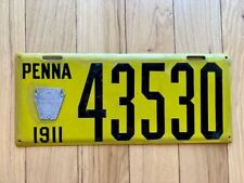 1911 Pennsylvania License Plate (Touch Up Work On Top And Around Seal) picture