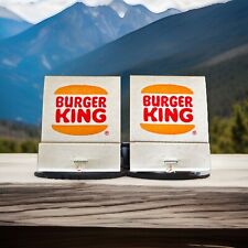 2 Burger King Matchbooks N-MINT UNSTRUCK Restaurant Vintage Home of the Whopper picture