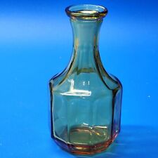Vintage Mid Century Tiara Amber Honey Gold Panel Glass Vase - Hallmarked Bottom picture