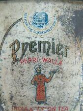 PERRI-WALLA PERMIER INDIA & CEYLON TEA ANTIQUE ADVERTISING TIN LEGGETT NY picture