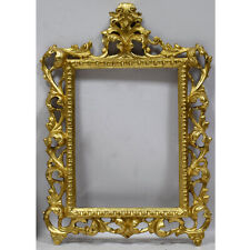 19th cent Old wooden Carved Florentine style openwork frame Internal 14.9x11.2 picture