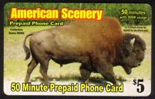 $5. American Scenery: Bison, Moose, Bears Set of 3. Nice USED Phone Card picture