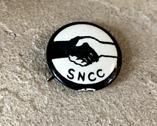SNCC Student Non-Violent Comm Civil Rights B & W Handshake Cause Pinback Button picture
