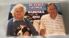Vintage RE-ELECT GEORGE AND BARBARA BUSH 1992 Political Pin/Button picture