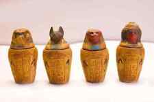 Gorgeous Hand-Carved Canopic jars - Egyptian jars - Handmade Canopic picture