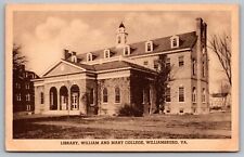 Library William Mary College Williamsburg Virginia Sepia School Campus Postcard picture