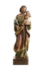 Saint Joseph and Child Val Gardena Resin Garden Statue, 22 Inch picture