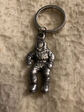 RARE Intel Inside Spaceman Astronaut SILVER Bunny People Pewter Keychain Vintage picture