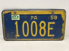 1958 Vintage Classic Pennsylvania License Plate With Engraved State Outline picture