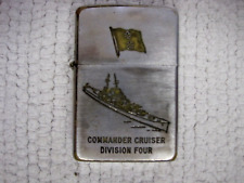 Vintage ZIPPO Pat. 2517191 Commander Cruiser Division Four Rear Admiral Lighter picture