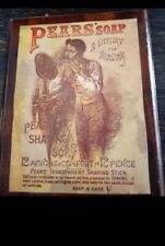 Rare Vintage 1800s Pears Shaving Soap Wooden  Sign picture