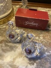 Gorham Germany Fine Crystal Glass Swan Birds Salt & Pepper Shakers Made Germany picture