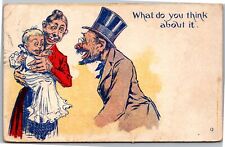 Ugly man woman baby What do you think about it 1908 Floyds Knobs IN cancel picture