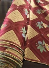 -  SCALAMANDRE WOVEN SILK—RED / YELLOW FLORAL DRAPERY FABRIC - 25 YDS picture