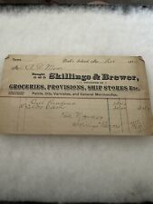1884 Billhead Peaks Island Shillings & Brewer Ship Stores Provisions Food picture