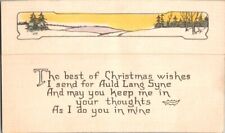 Vintage Greeting Card The Best Of Christmas....Auld Lang Syne Winter Farm Scene picture