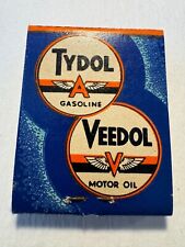 TYDOL FLYING A Gasoline & VEEDOL FLYING V Motor Oil / Feature Matchbook Unstruck picture