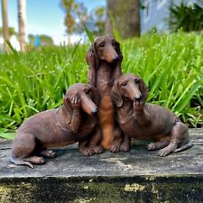 Danbury Mint Bark No Evil Dachshund Toy Dog Trio Figurine Statue Retired RARE picture