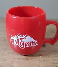 Vintage Folgers Red White Round Plastic Mug Cup Made In USA picture