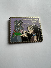 Disney Grenada Grenadines Postage Stamp - Lady and the Tramp Pin RARE HTF #8937 picture