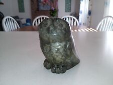 Owl Carved Soapstone Sculpture 1970's Signed Canadian Artist Philip Thorn  picture