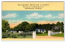 BRUNSWICK, Georgia GA ~ Roadside McGRIFF MOTOR COURT c1940s Linen Postcard picture