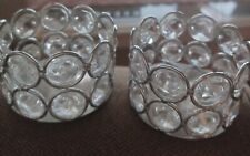 Two Vintage Crystal Tea Light Candle Holders For Tea Light Candles Or Battery Op picture