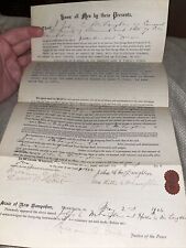 Antique 1906 Merrimack New Hampshire Land Deed for Lot by Geologist Warren Upham picture